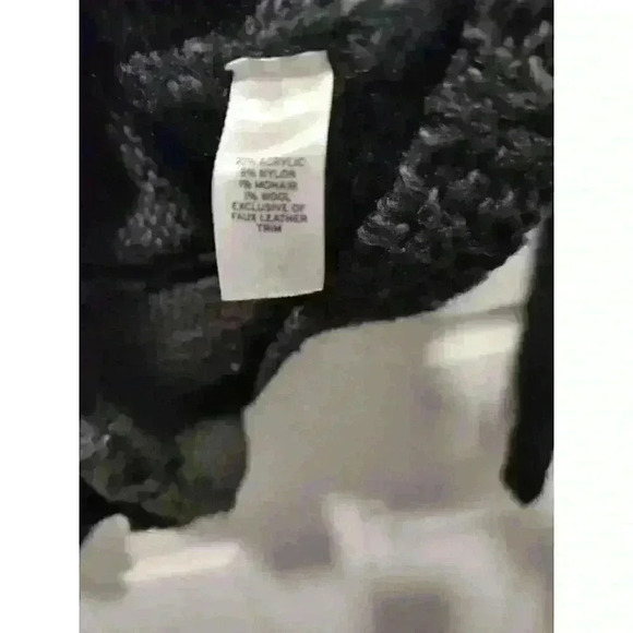 Trouve Sweater Moto Jacket Faux Leather Size LARGE - Picture 5 of 12